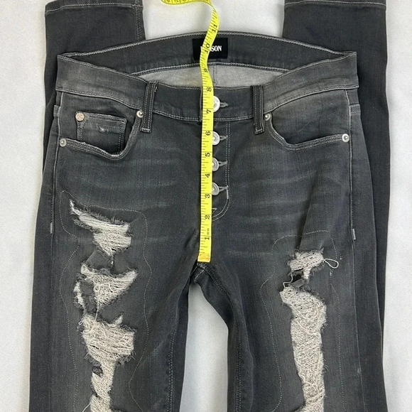 Hudson Women’s 27 Stretchy Ciara S.Skinny Exposed Button Distressed Jean - Picture 7 of 11